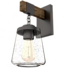 Απλίκα Τοίχου 1xE27 230V Ματ Μαύρο με Ξύλο 955PAOLA1W/BL